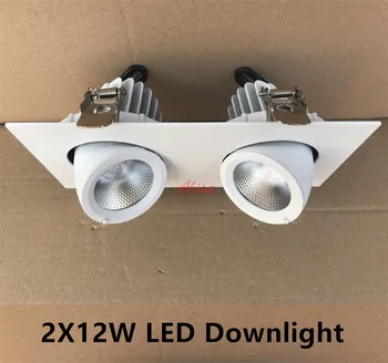 

LED Downlight 2X12W Adjustable COB LED Ceiling lamp cold white warm white bathroom light Indoor Lighting Rotate 360 degrees