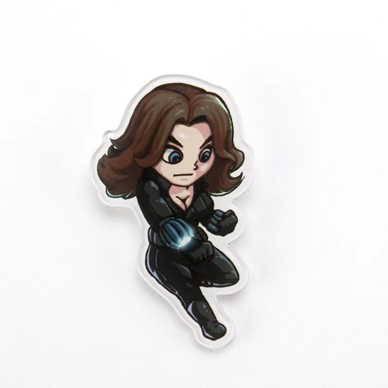 Marvel Badges Avengers Brooch Pins Thor Pin Movie Endgame Jewelry Iron Man Captain America Spiderman Brooches For Women Men Gift - Окраска металла: black widow