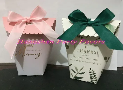 

(50 Pieces/Lot) Wedding Candy favor bags of Forestry Paper gift Box and wedding gift box for wedding and party decoration favors