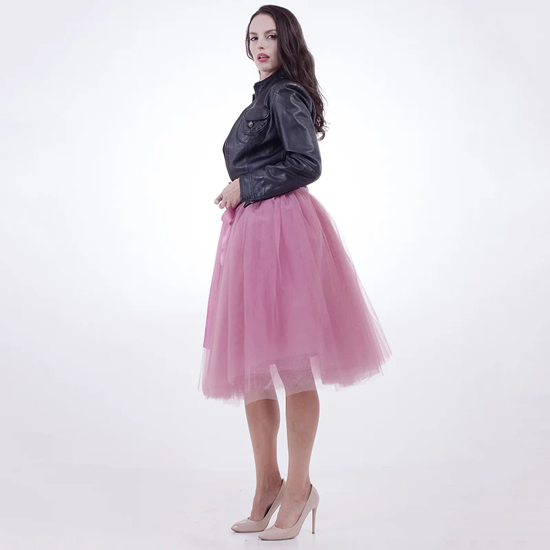 Женская фатиновая юбка пачка средней длины 7 слоев 65 см лето 2017|fashion tulle skirt|tulle