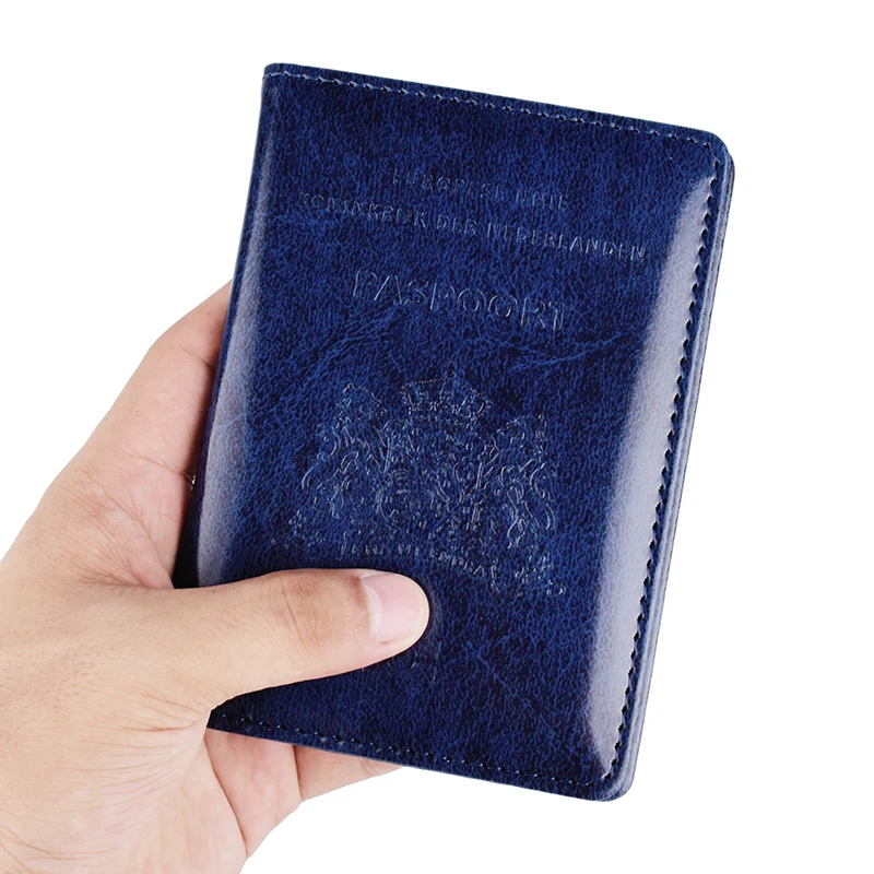 Netherlands Passport Cover Synthesis Leather Women Men ID Credit Card
