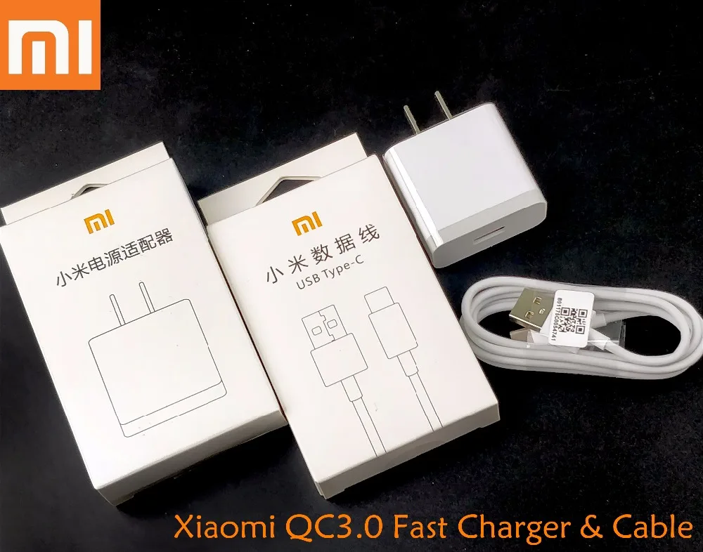 

Original Xiaomi mi mix 3 Fast Charger 12V 1.5A QC 3.0 quick Charge adapter Type-C cable For mi 8 se 6 5s mi8 mi6 mix 2 2s max 3