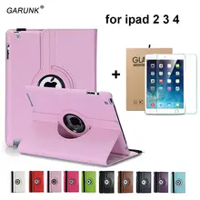 Чехол для Apple ipad 2 ipad 3 ipad 4 9,7 дюймов чехол для планшета Вращающийся Кожаный Стенд+ Закаленное защитное экранное стекло пленка+ стилус