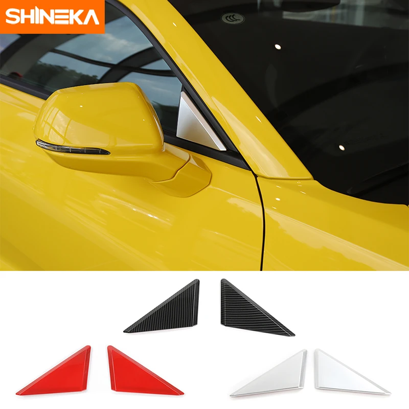 

SHINEKA Car Styling A-pillar Decorative Panel Cover Sheet Sticker Window Triangle Cover Trim for Camaro 2017+