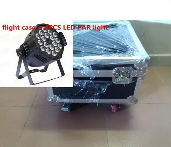 

4pcs 18x12W LED Par Lights with 1 flight case Led Par Light RGBW 4in1 LED Par LED Luxury DMX 6/8 Channels Led Flat Par Lights