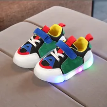 Новинка осени яркая детская обувь светодиодный освещения/Мужская и женская повседневная обувь в Корейском стиле, спортивные туфли