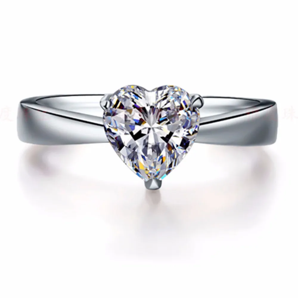 

2CT Heart Jewelry Solitaire Moissanite Heart Diamond Ring for Women Positive Engagement Ring 14K White Gold Fine Jewelry Wedding