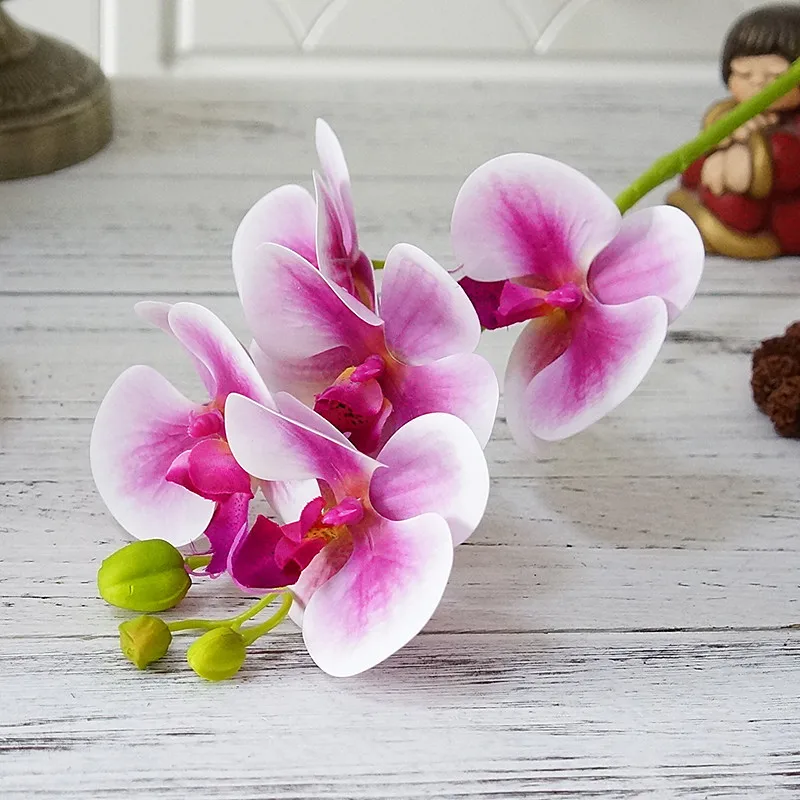 Real touch 5Heads Latex Orchids branch Artificial Flowers quality artificial flowers 12 11
