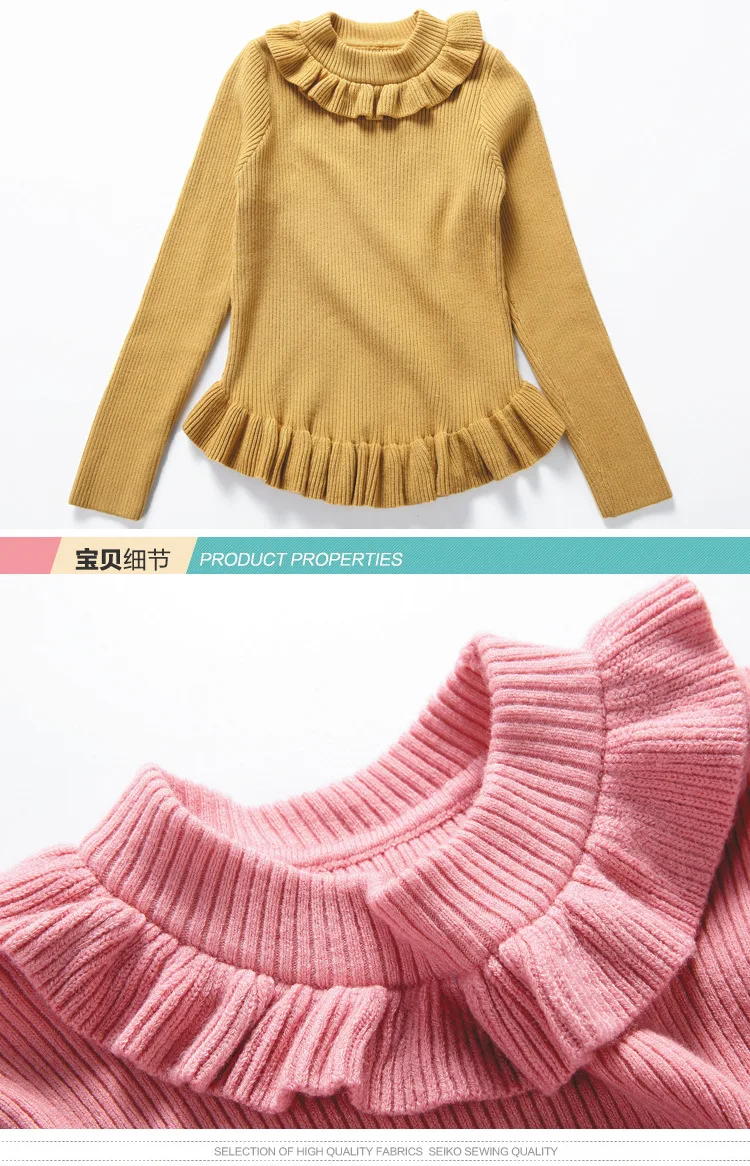 Новые однотонные вязанные свитера для девочек детская одежда на осень,, для детей от 3 до 8 лет