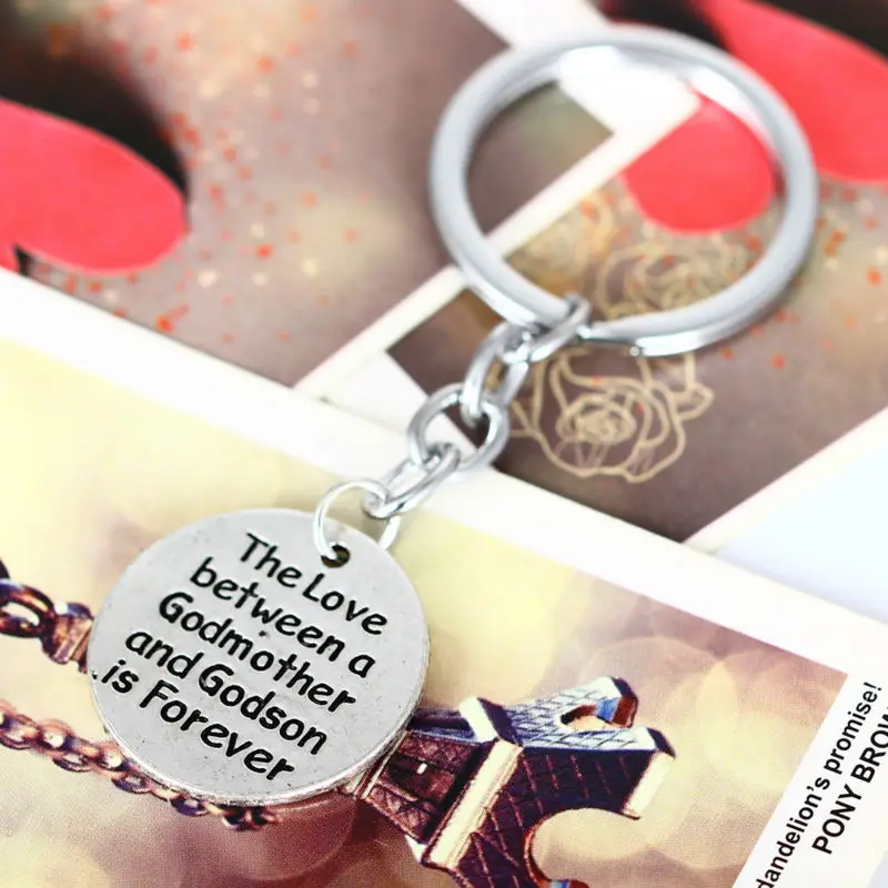 

Love Between Godmother And Godson Keyring Family Gifts Keychain Key Ring Souvenirs Chain Accessories Charm Jewelry