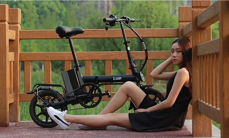Best 2018 mini  Folding Electric Bike 10-inch 21 speed 48V Lithium Battery 240W Electric Scooter 2