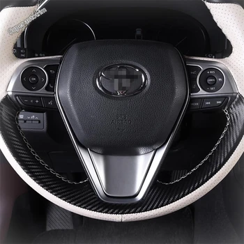 

Lapetus Auto Steering Wheel Strip Cover Trim Matte / Carbon Fiber ABS For TOYOTA RAV4 RAV 4 XA50 2019 2020 Accessories Interior
