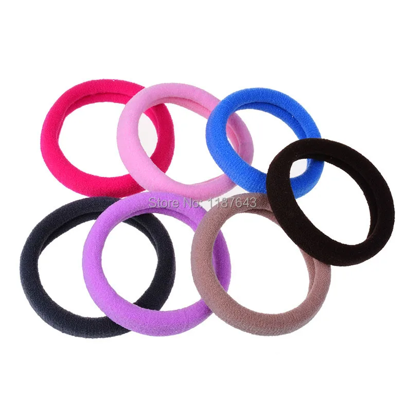 New 2015 Fashion Elastic Hair Bands Women 100Pcs Black Color Rope
