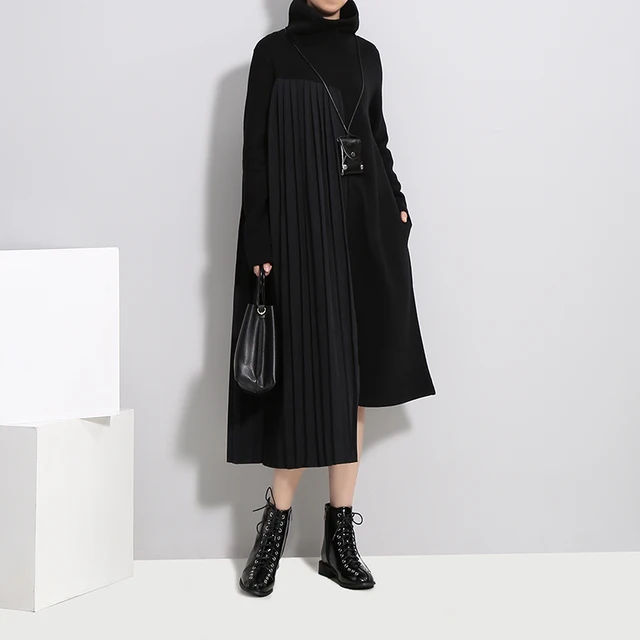 VeryYu 2020 Winter Green Pleated Long Sleeve Sweater Dress Fashion  VeryYu the Best Online Store for Women Beauty and Wellness Products