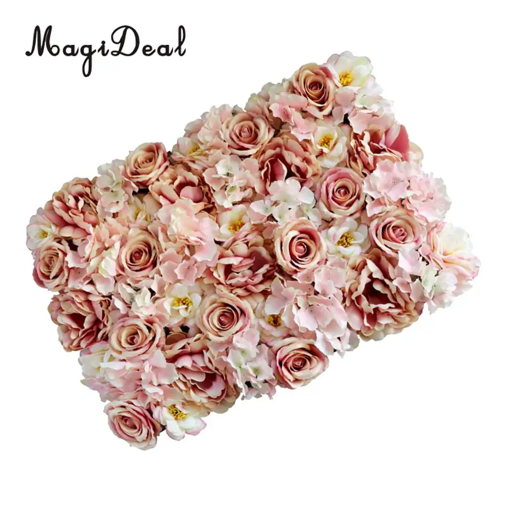 Artificial Rose Flower Wall Panels Wedding Anniversary Venue Flower Arrangement DIY Art Decor Photo Backdrops