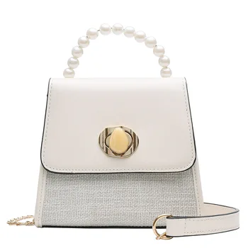 

TFTP-Summer Pearl Small Bag Female New Wild Small Fresh Shoulder Messenger Bag Chain Mobile Phone Bag