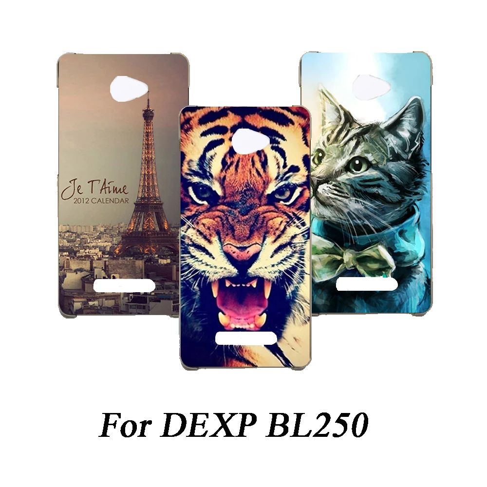 Мягкие ТПУ чехол для телефона DEXP BL250 силиконовый Окрашенные волк Роза Эйфелева