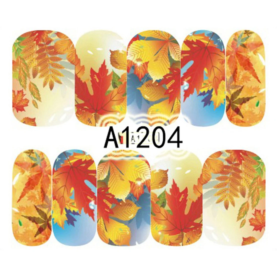 Gold Maple Leaves Late Autumn View Transfer Water Decal Fall