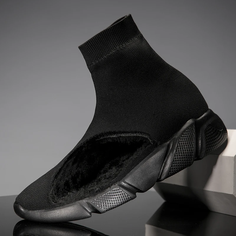 Sock Running Shoes Winter Sneakers Men High Ankle balenciaca sneakers Size 35-47 Stretch Fabric Black Womans Sports Footwear 