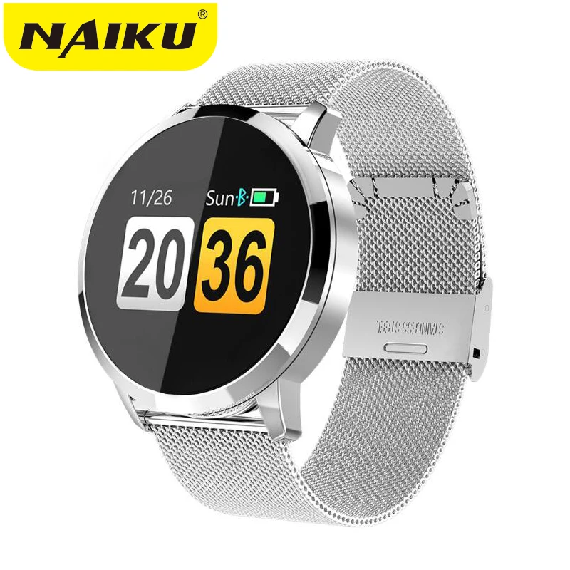 Q8 Smart Watch OLED Color Screen Heart Rate Monitor Blood Pressure Oxygen IP67 men Fashion Fitness Tracker Heart Rate