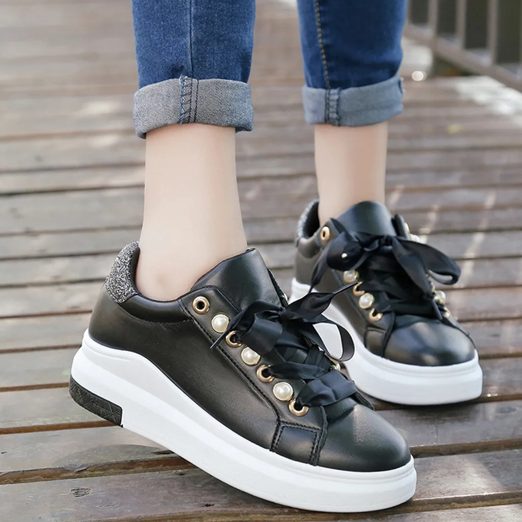 

shoes woman String Bead Mix Colors Round Toe Sports Shoes Women Plus Size 2019 Women Sneakers chaussures femme dropshipping