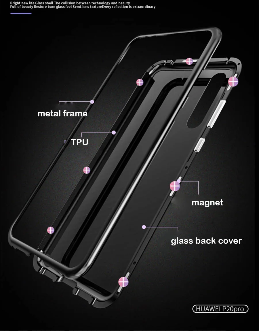huawei P20 metal magnetic glass back cover (7)