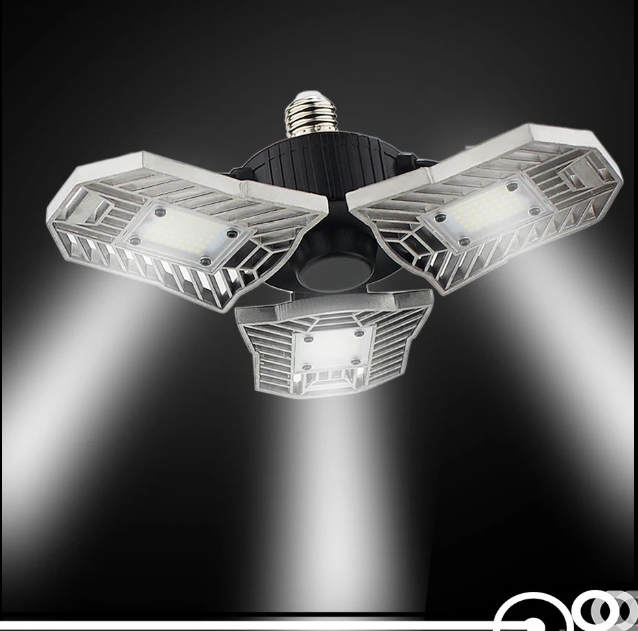 

E27 60W 6000LM Led Deformable Lamp Garage light AC85-265V High Intensity LED Mining Lamps for Garage/ Attic/Basement/Home A1