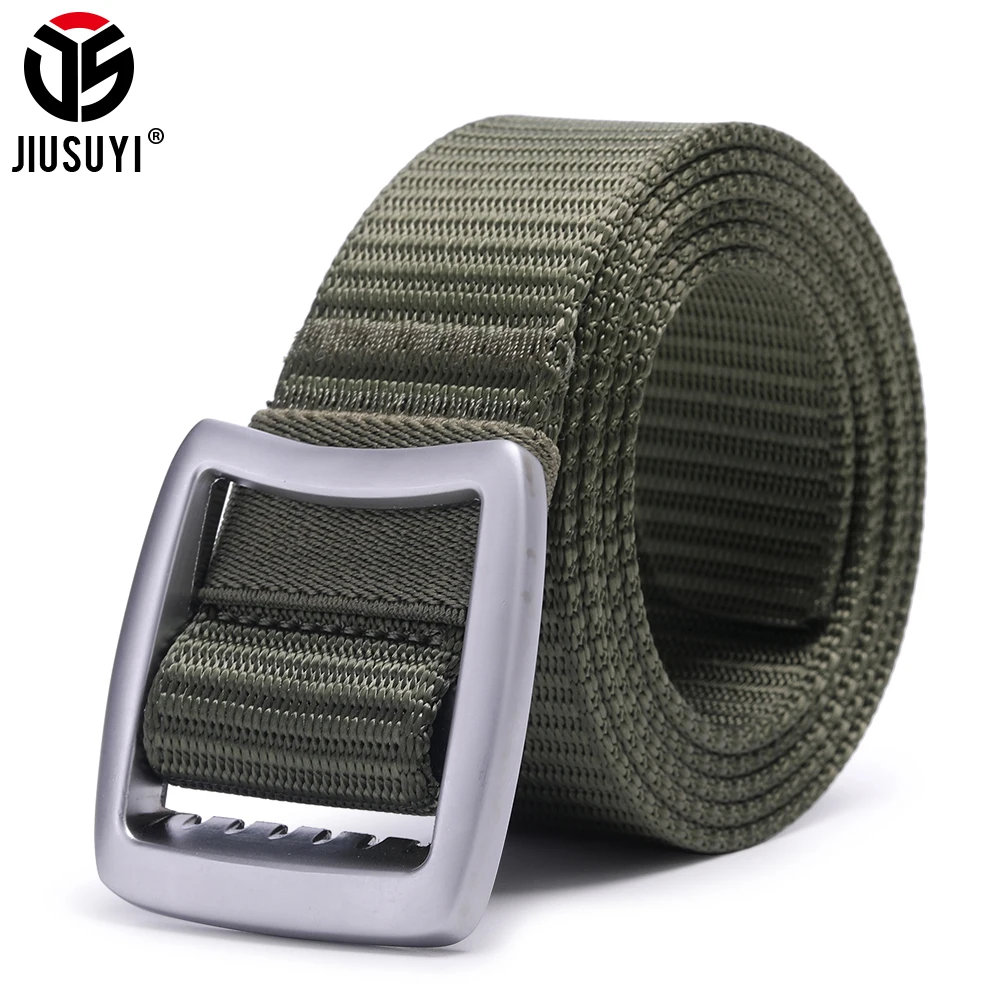 JIUSUYI Military Tactical Men Belt Metal Buckle Thick Nylon Waist