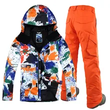 Мужская лыжная куртка брюки для сноуборда лыжный костюм ветрозащитная водонепроницаемая верхняя Спортивная одежда Мужская зимняя одежда брюки супер теплые