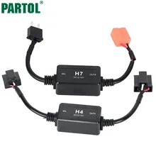 Partol H4 H13 H7 H8 H9 H11 HB3 9005 HB4 9006 Car LED Headlight Bulbs Canbus Fog Lamp Light Decoder Resistor Wire Harness Adapter