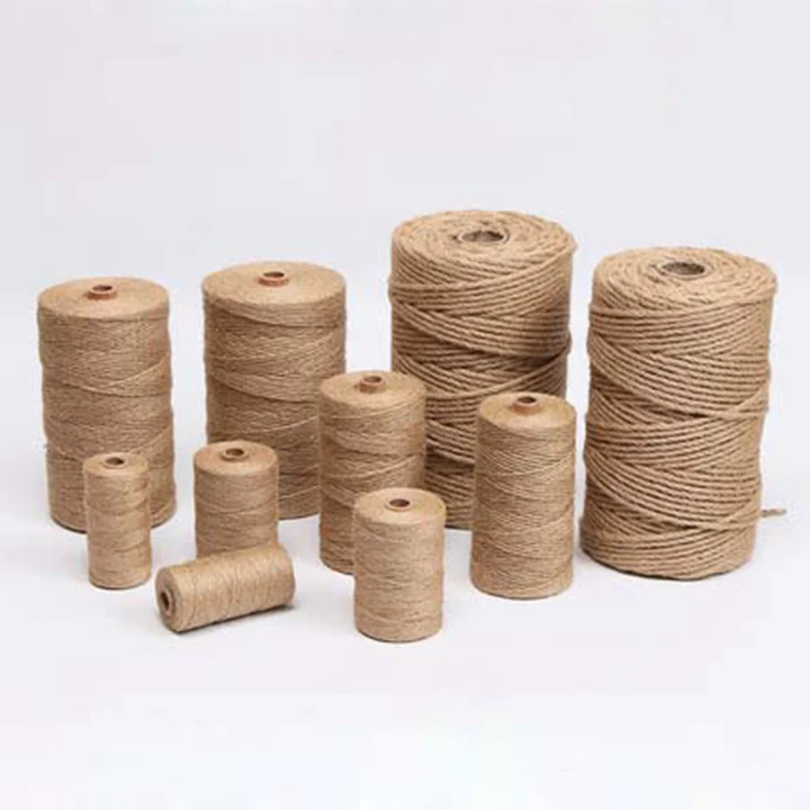 

Natural Hemp Cord Burlap Hessian Jute Twine Rope leaf String Gift Packing Strings Christmas Event Party Supplies handmade DIY