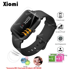 4 unids/lote (2 películas + 2 toallitas) para reloj inteligente Xiaomi Huami Amazfit Bip poco ritmo Lite Protector de pantalla completa cubierta suave de TPU película guardia $