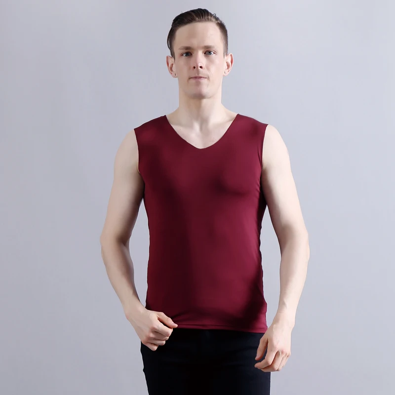 Летняя мужская бесшовная Майка Canotte Ice Silk Tank Top удобный Стрингер Мышцы жилет без рукавов для бега фитнес тренажерный зал одежда