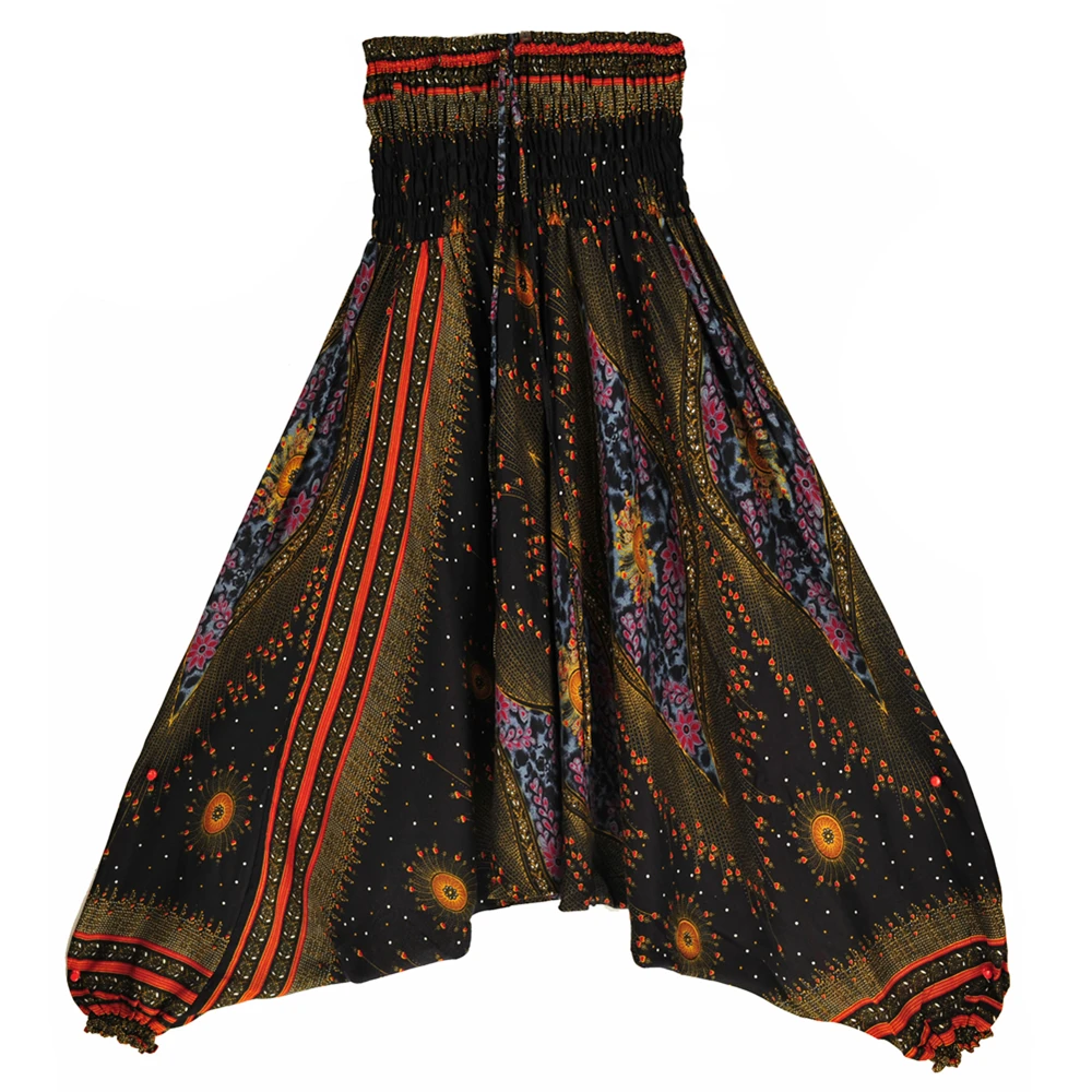 Big Peacock Eye Black gold Jumpsuit harem pant BPEJ002 (1)