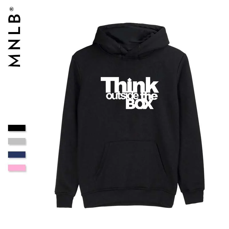 QJM Think Outside The Box мужские толстовки с капюшоном весенние модные принтом Мужские