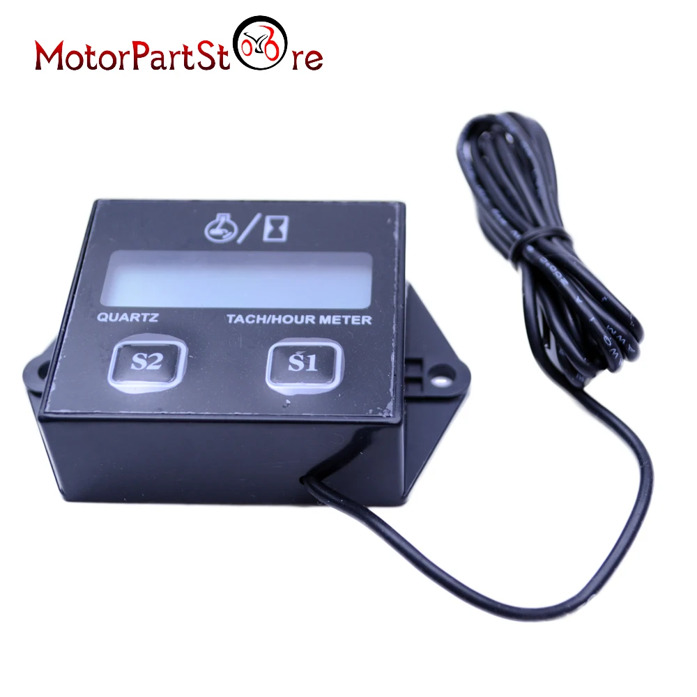 Spark Plugs Engine Digital Tach Hour Meter Tachometer Gauge Motorcycle