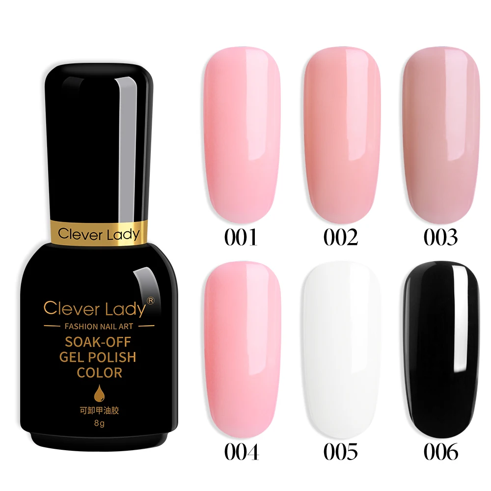 Clever Lady Rubber Base Coat Top Coat Gel Polish Nude Base UV Gel