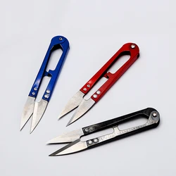 Ztdplsd 1 pçs novo útil aço inoxidável ponto u forma uso tesoura cortar linha de pesca aparar nipper essencial cruz acessórios