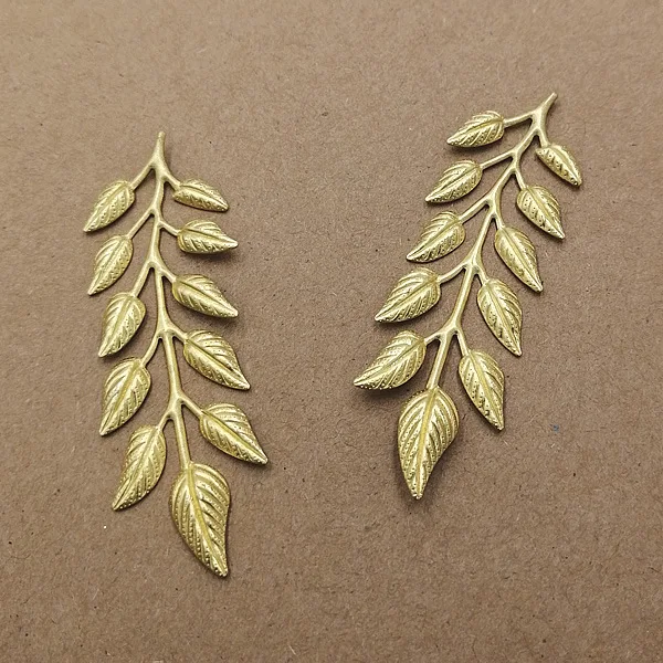 

20pcs 19x64mm Gold/Silver Leaf Copper Charm Pendant for Diy Necklace Jewelry Making Findings Handmade Craft