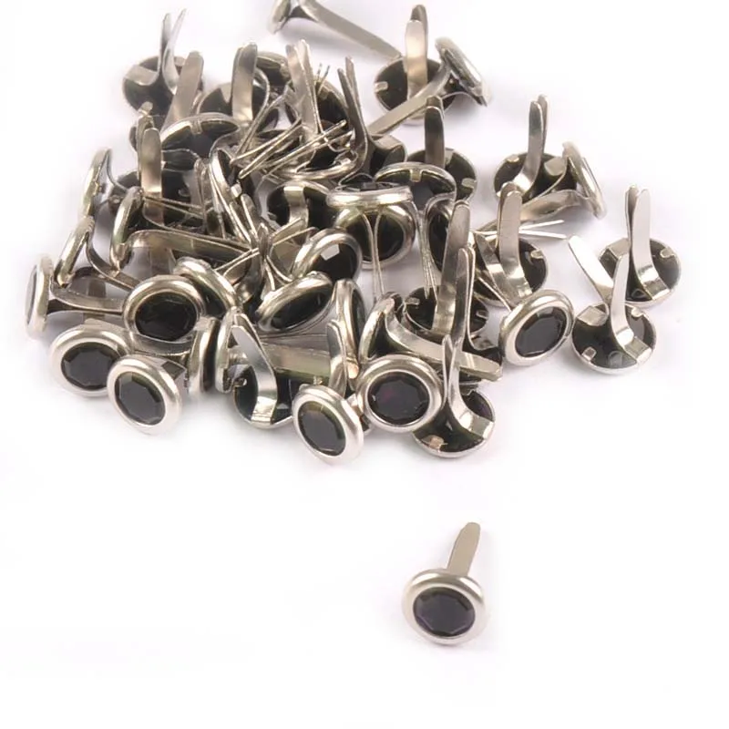 Mix Rhinestone Brads Scrapbook Paper Crafting Embellishment Fastener 50pcs metal brads