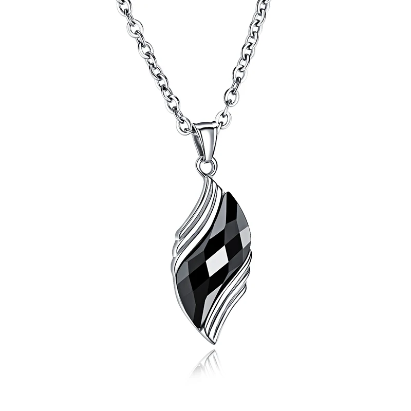 

Blue Stone Black Stone Men Pendant Necklace Jewelry Male Boys Stainless Steel Link Chain Romantic Gifts For Boyfrined