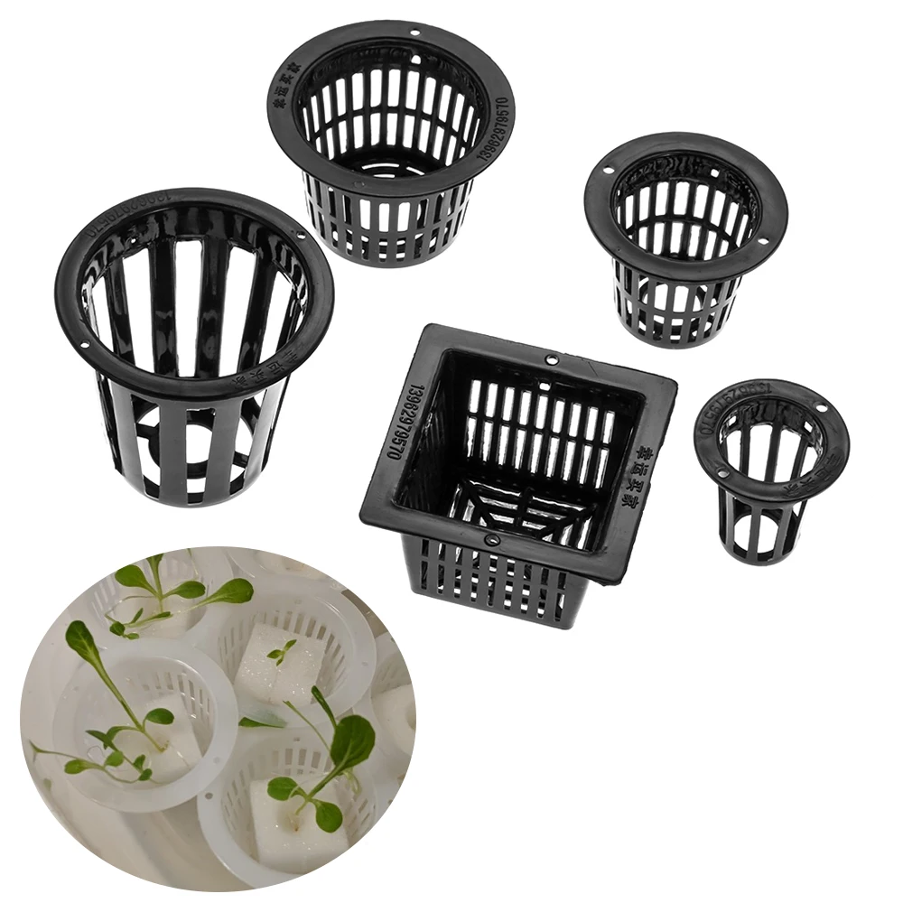 

10 pcs/set Durable Heavy Duty Mesh Pot Net Cup Basket Hydroponic Aeroponic Plant Grow Garden Clone Nursery Pots Garden Tools