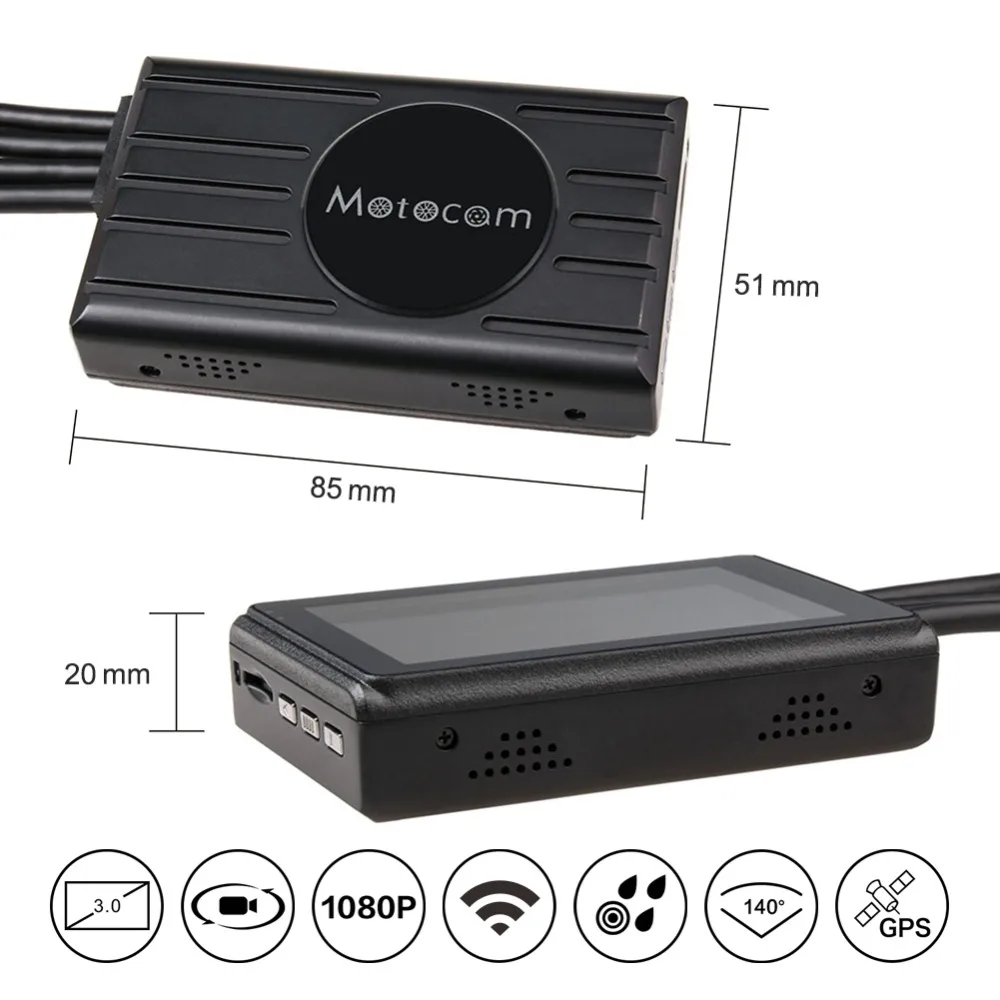 SYS VSYS M2F Dual 1080P передний и задний водонепроницаемый видеорегистратор WiFi камера