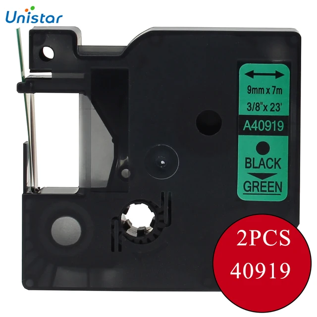 Best Offers UNISTAR 2 PCS Label Ribbon Tape Compatible for Dymo Label Tape D1 9mm Black On Green Label Cassette For Dymo Label Printer Best Offers UNISTAR 2 PCS Label Ribbon Tape Compatible for Dymo Label Tape D1 9mm Black On Green Label Cassette For Dymo Label Printer