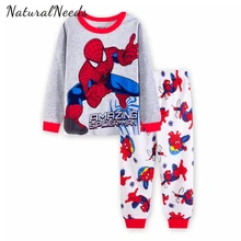 

NATURALNEEDS Children's Spiderman Pajamas Sets Boys Girls Cartoon Sleepwear Suit Set Kids Cotton Pyjamas Children Clothing Gray