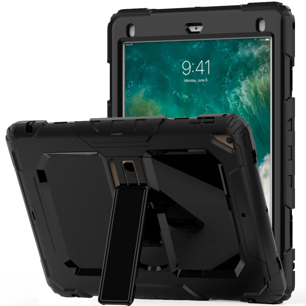 For Apple Pad Mini 123 Case Heavy Duty Shockproof Armor Cover for Apple Pad Pro 9.7 Case for New Pad 9.7 2017 2018 Air 2 Coque
