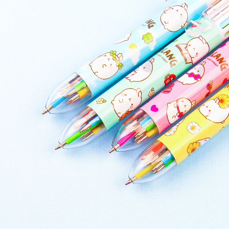 Molang кролик 8 цветов короткая и толстая шариковая ручка мультяшная шариковая ручка с животным школьные офисные принадлежности канцелярские принадлежности подарок