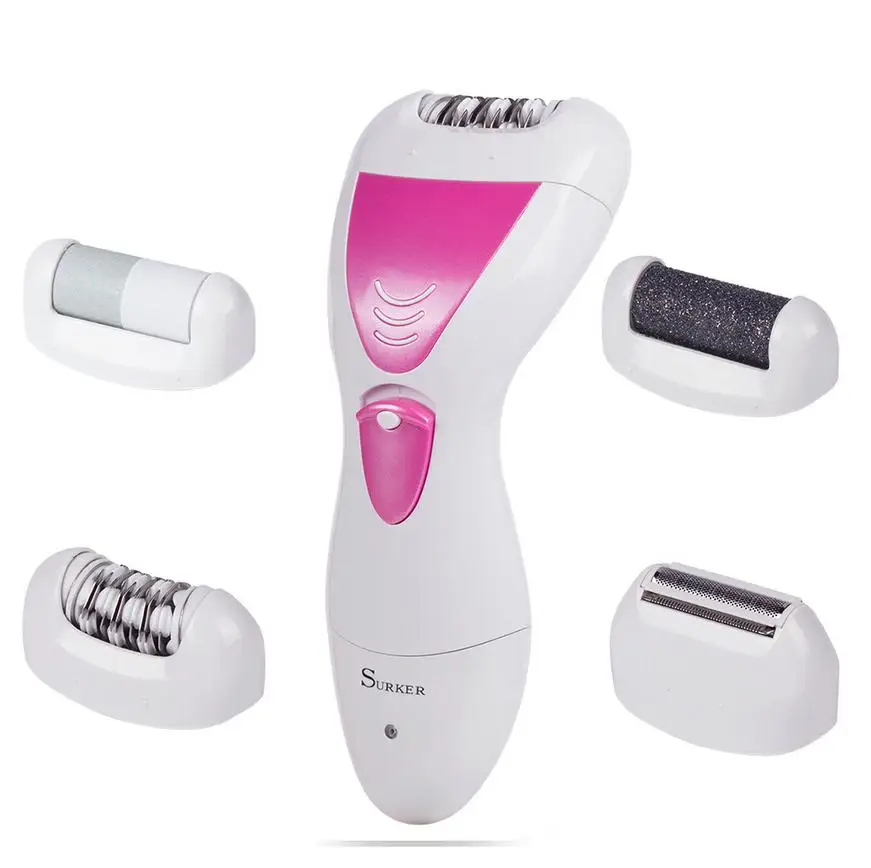 SURKER Epilator for women Waterproof 4 in 1 Set With Wet Dry Electric Callus Remover Nail File