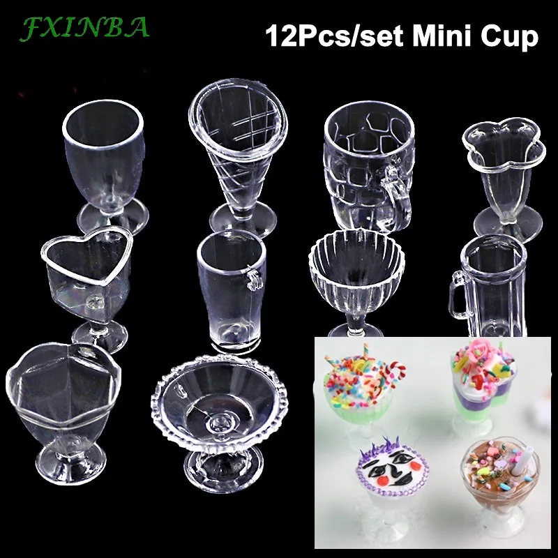 

FXINBA 12Pcs/Set Mini Cups For Slime DIY Modeling Clay Cake Decoration Sprinkles Toys Mud Play Dough Box Lizun Slime Supplies