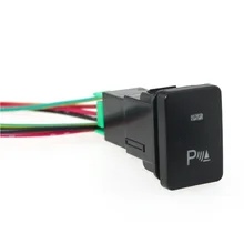 1 pcs Blue LED 5 pin Parking Lights Push Switch with Connector Wire for New Toyota fit for new style toyota push switch 20 32 mm blue led 5 pin power lights push switch with connector wire